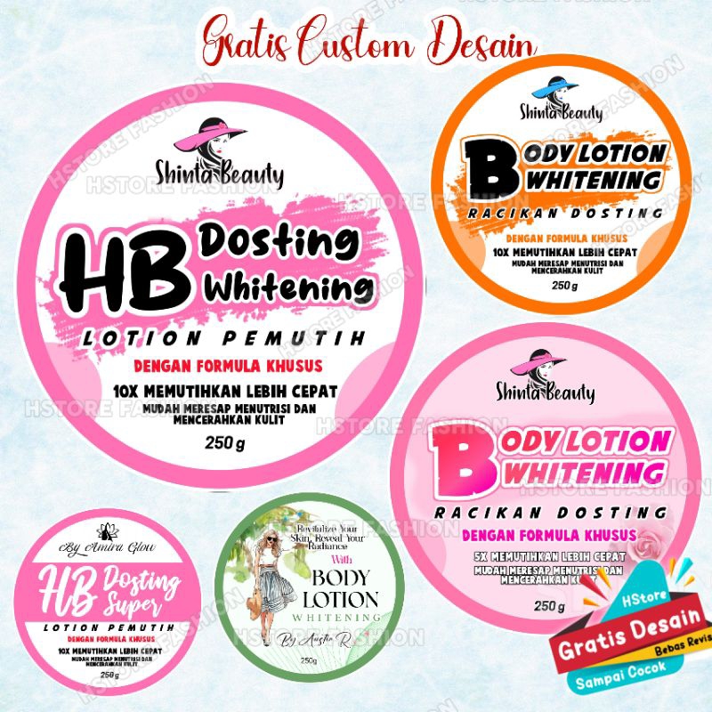 

[ Desain Baru ]Stiker Label HB Sticker Lotion Stiker Lulur HB Dosting