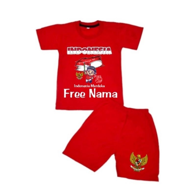 Kaos Kids 17 Agustus Merah Putih Lengan Pendek