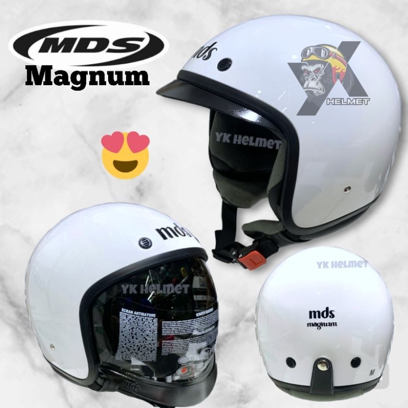 HELM MDS MAGNUM White- Helm mds Bogo clasik / mds magnum putih