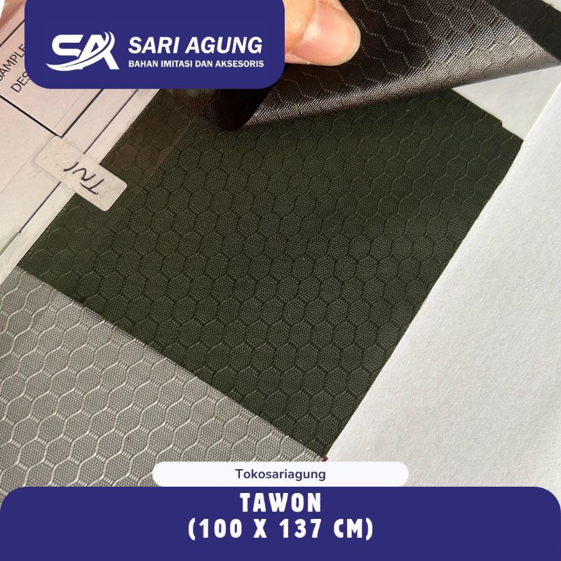TAWON (METER) BAHAN PARASUT MOTIF HEXAGON SEGI ENAM UNTUK JAKET RANSEL JAS HUJAN