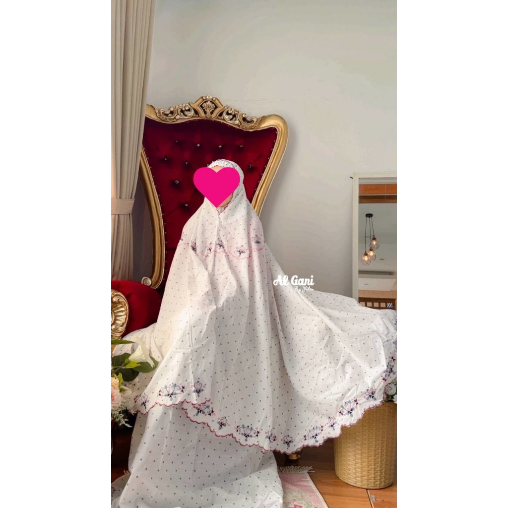 Mukena AL GANI Terbaru Travel Katun untuk harian by alganibyyulia / Mukena Bordir / Mukena Mewah / M
