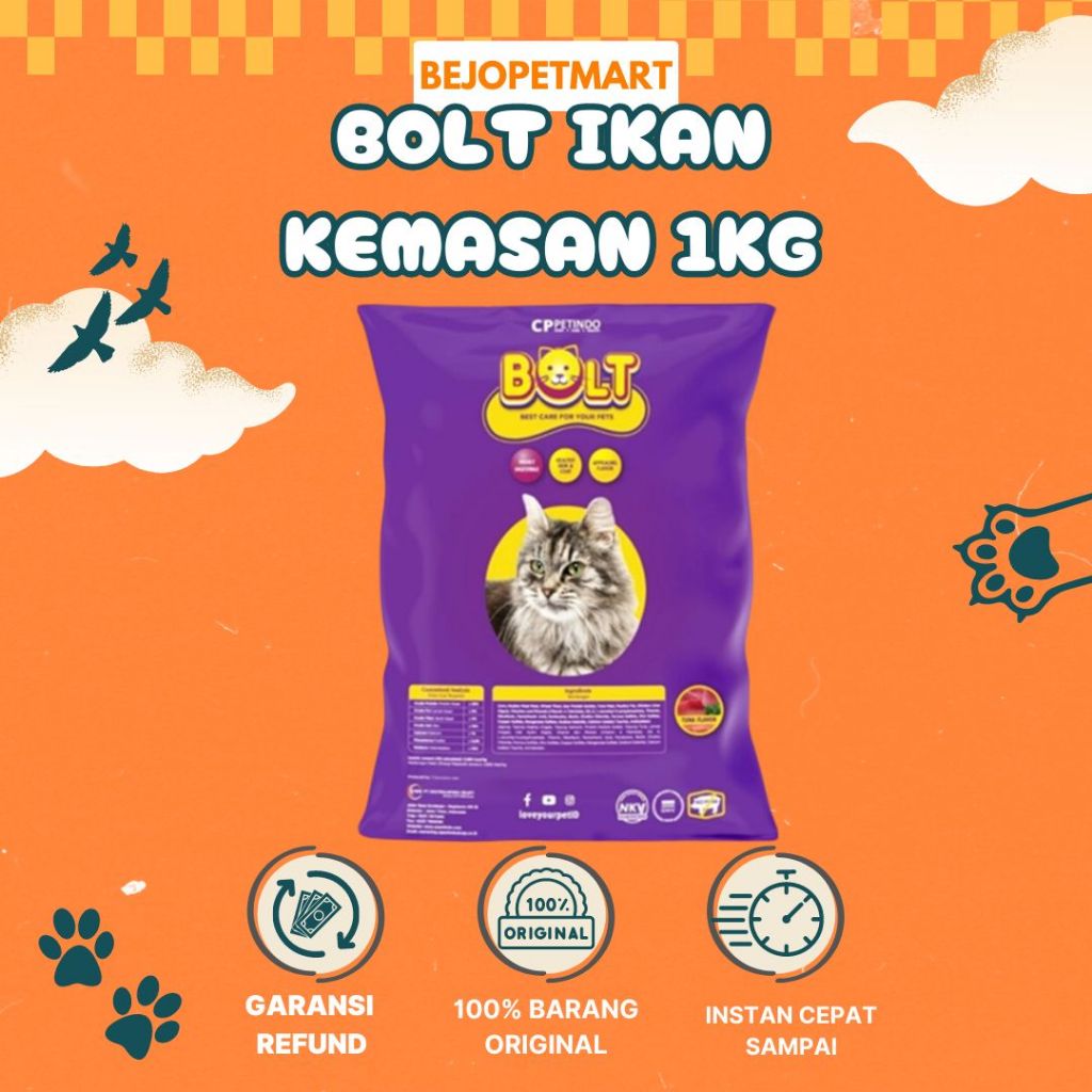 BOLT IKAN PAKAN KUCING 1KG dan FRESHPACK 800 gr