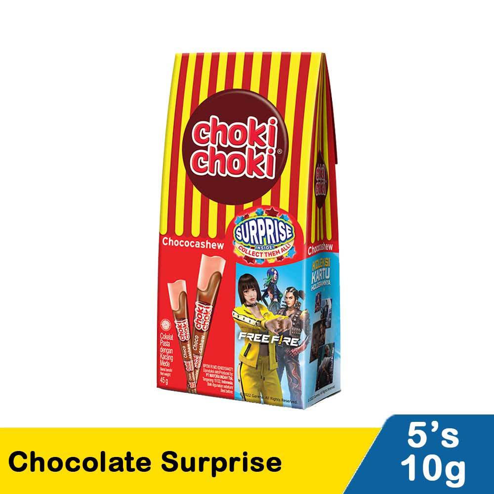 

CHOKI CHOKI SURPRISE CHOCO-CASHEW PASTA COKLAT 5 PCS X 9 GR - 4 PCS X 8 GR