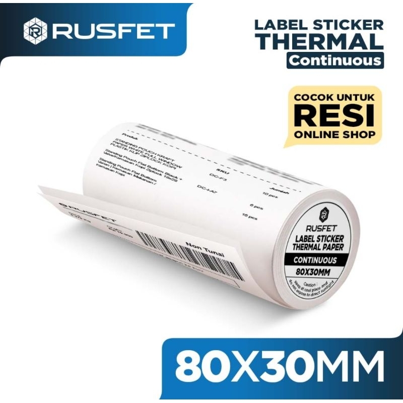 

LABEL STICKER THERMAL CONTINIUS STIKER RESI ONLINE KERTAS THERMAL STRUK BARCODE PRINTER PORTABLE BLUETOOTH 80X30 80X40