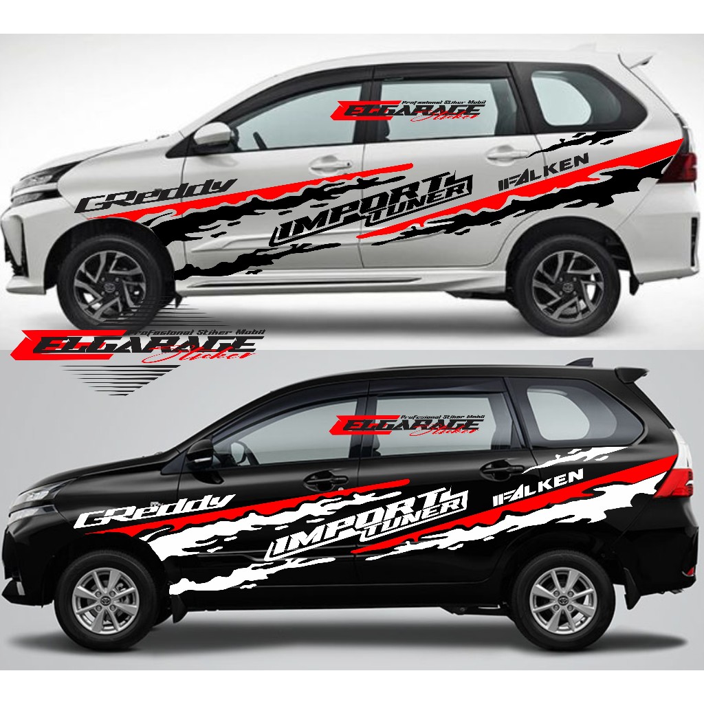 Stiker mobil toyota avanza cutting sticker body samping full body stiker stripping mobil avanza impo