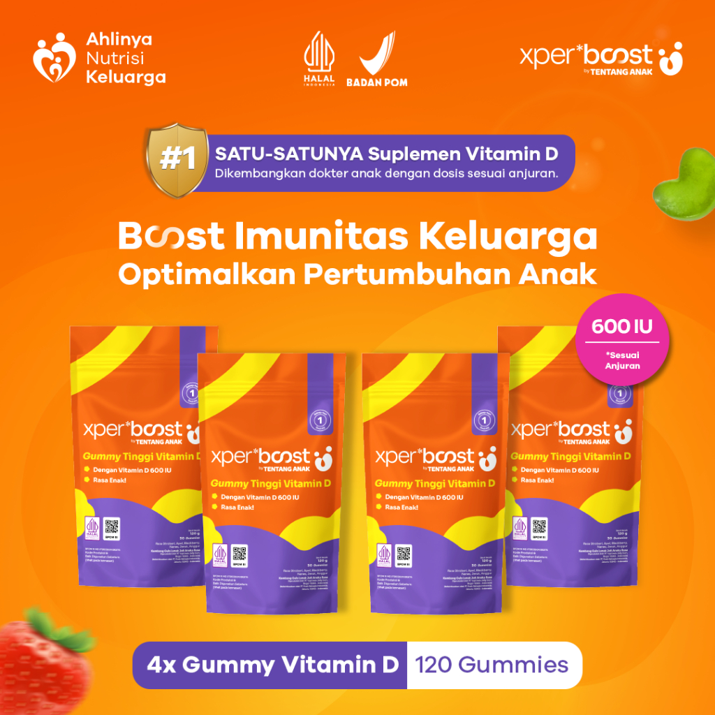 Expert Boost - Paket Bundling 4 Pouch Gummy Vitamin Anak dan Dewasa