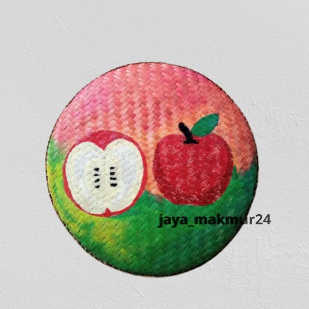 tampah kecil bambu / tampah bambu lukis d.30cm