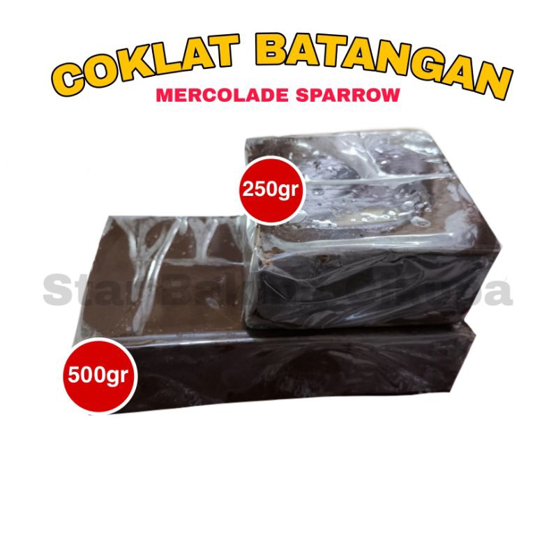 

COKLAT BATANGAN MERCOLADE SPARROW 250gr dan 500gr Repack Dark Chocolate Compound