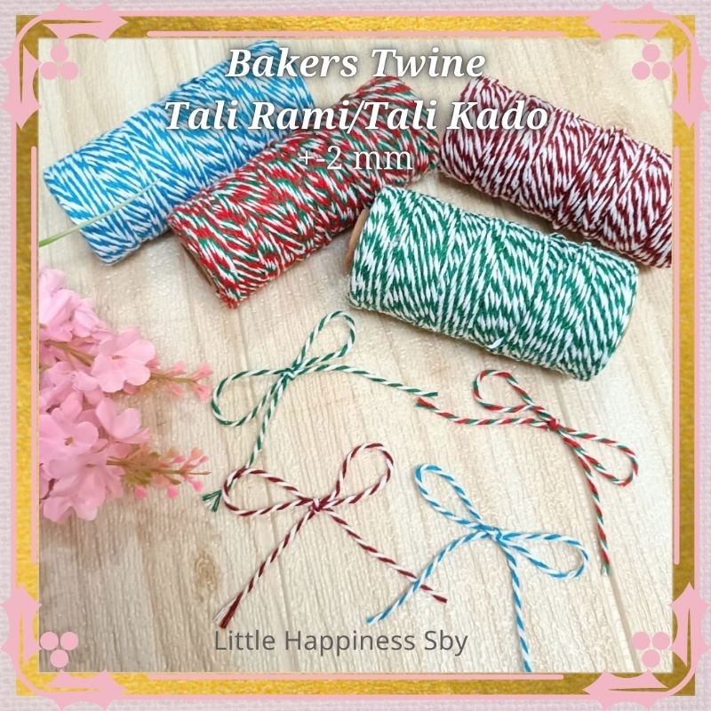 

(MINIMUM TOTAL ORDER Rp. 5.000) Murah! (2 meter) Bakers Twine tali kado rami benang kue 2 warna