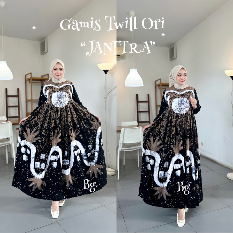 Gamis Twill motif Janitra bg collection