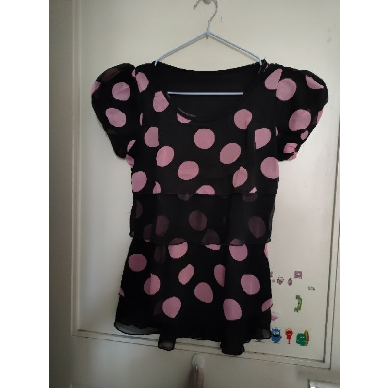 Baju atasan wanita polkadot preloved