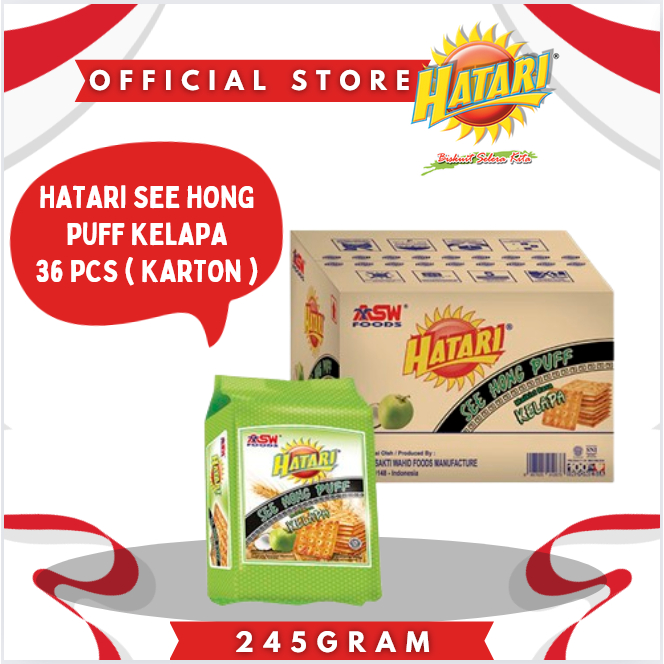 

Hatari See Hong Puff Kelapa 245 gr ( 36 Pcs ) - Karton