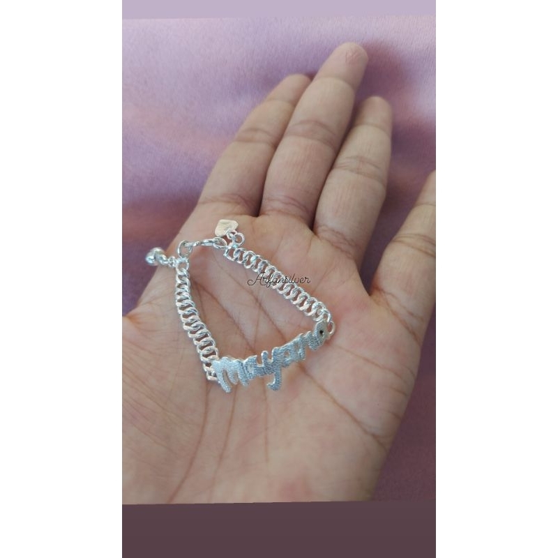 gelang rantai nama anak perak handmade