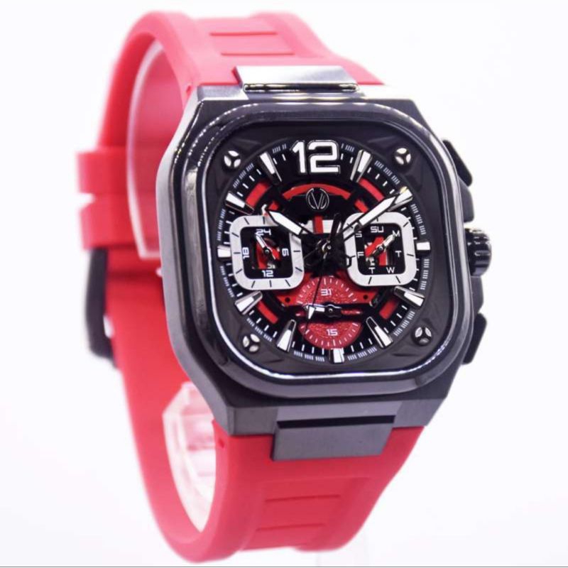 JAM TANGAN PRIA CHRIST VERRA 109068G-36BLK/RED ORIGINAL