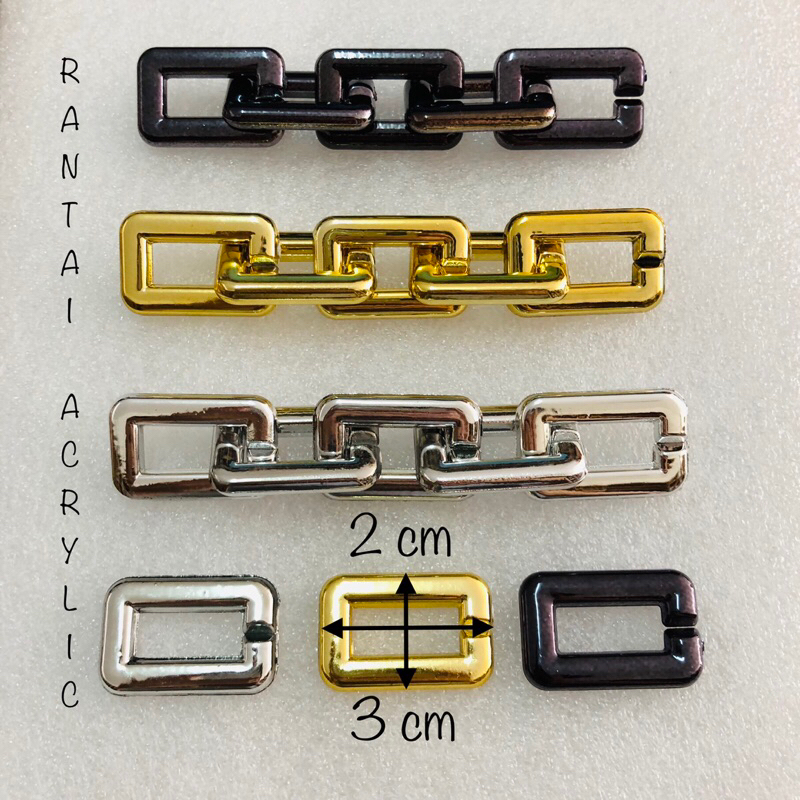 rantai akrilik per pcs / rantai plastik akrilik import