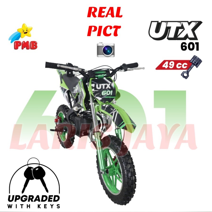Motor cross mini trail pmb UTX 601 49cc motor trail anak bensin campur
