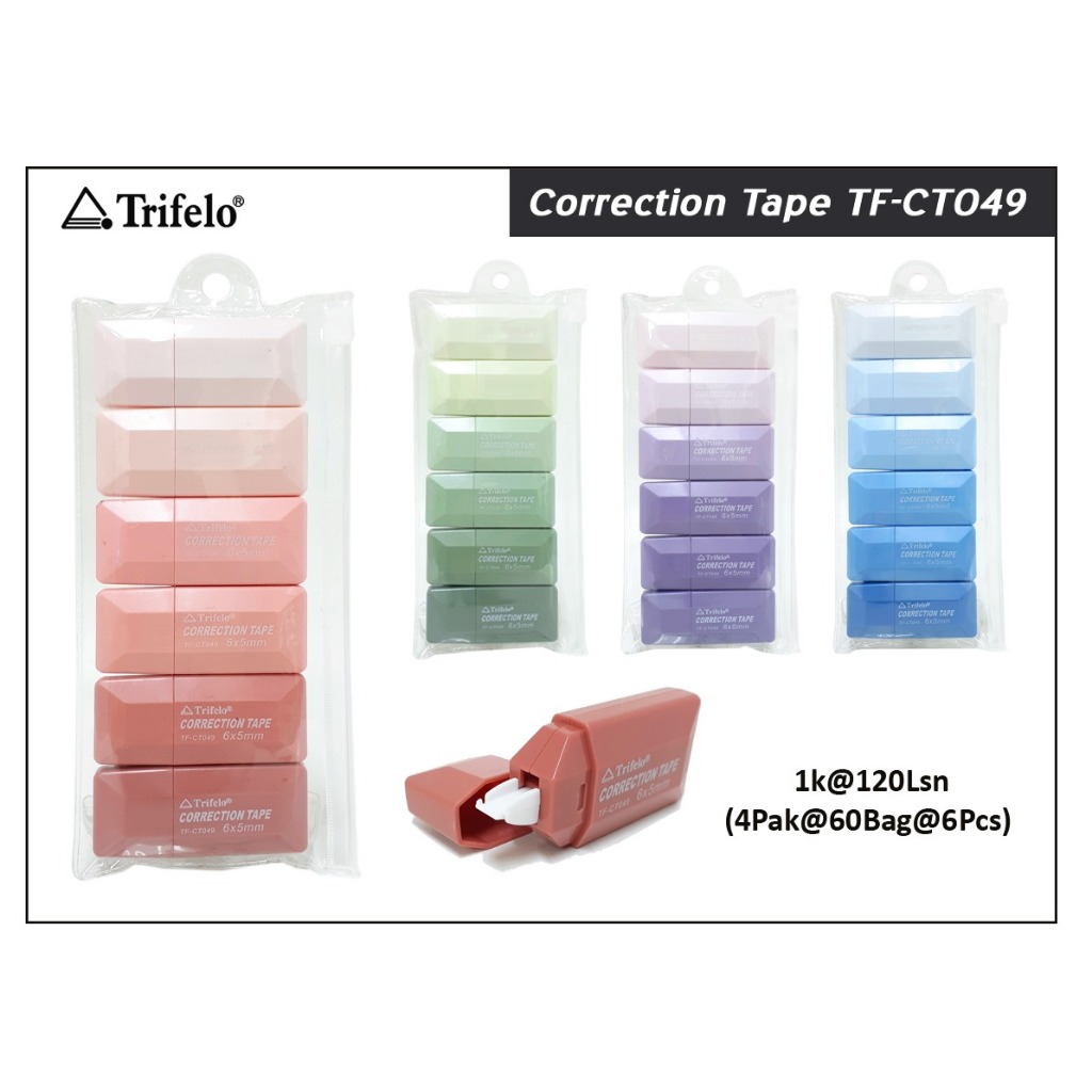 

tipex roll trifello tf ct 049 square diamond model isi 6 gradasi warna muda ke tua panjang 6 meter x 5 mm