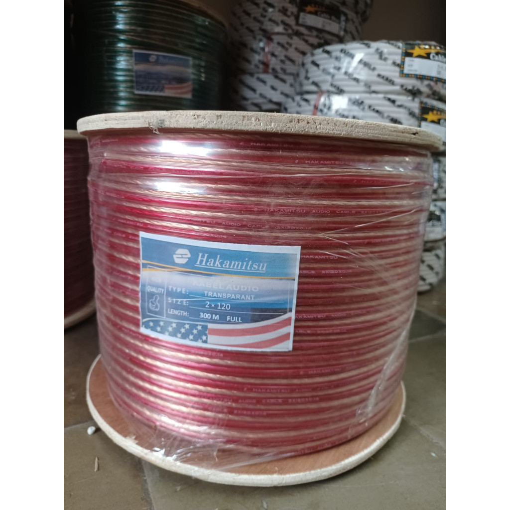Kabel Listrik Transparan 2x120 300M / Kabel Audio Trans 2 x 120 300 Meter Full Bobin