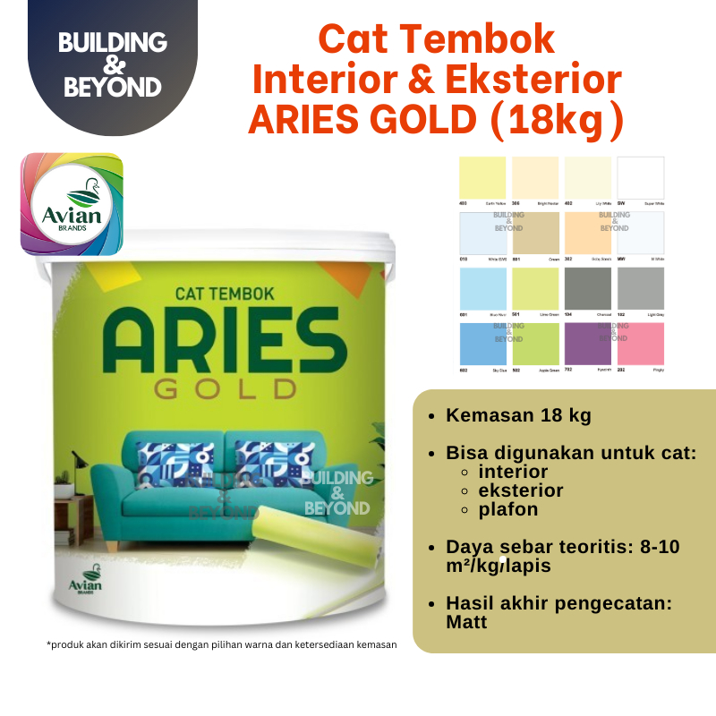 CAT TEMBOK ARIES GOLD INTERIOR & EXTERIOR AVIAN PAIL EMBER 18KG