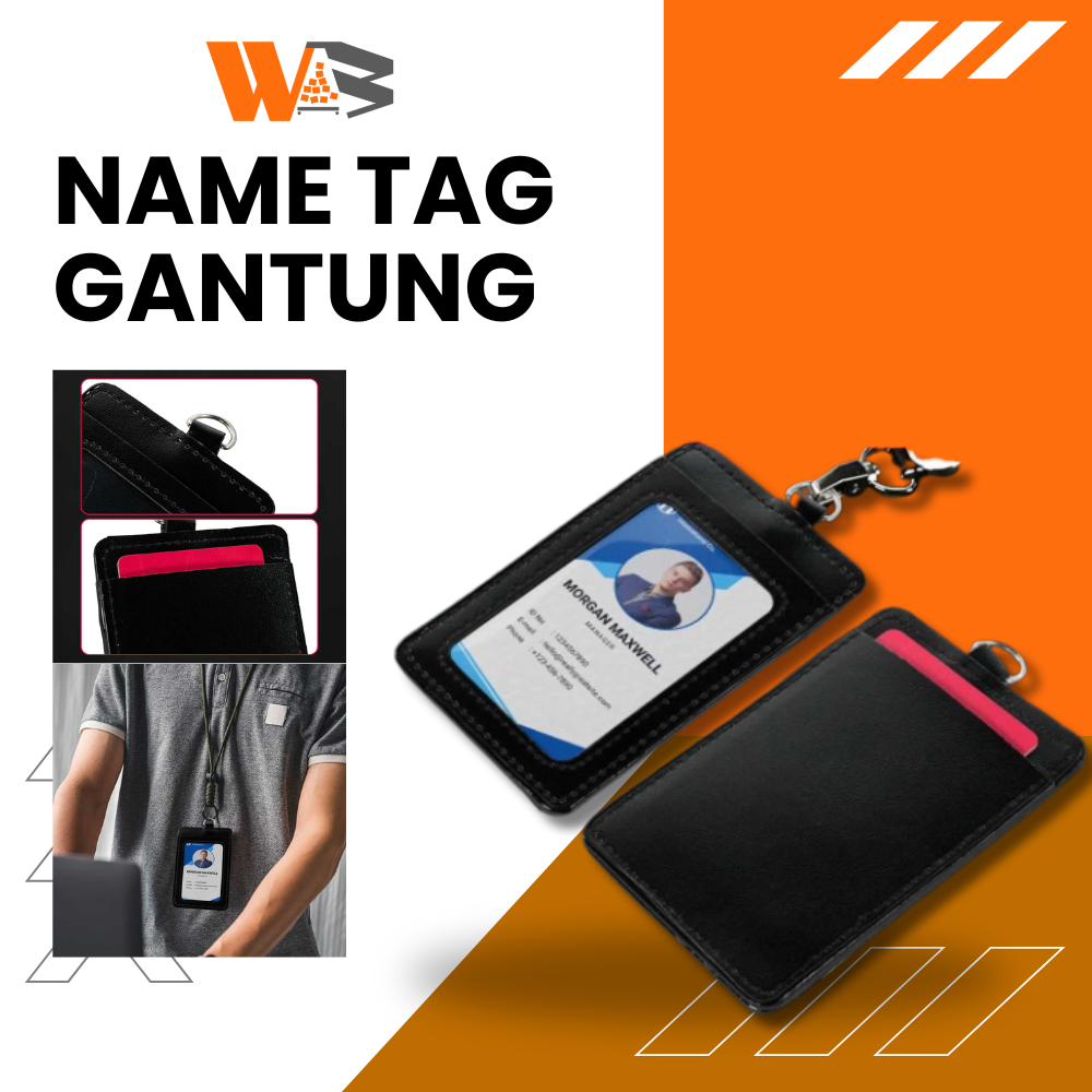 

Kantung Badge Nama Pegawai Holder Name Tag Kartu ID Debit Credit Card