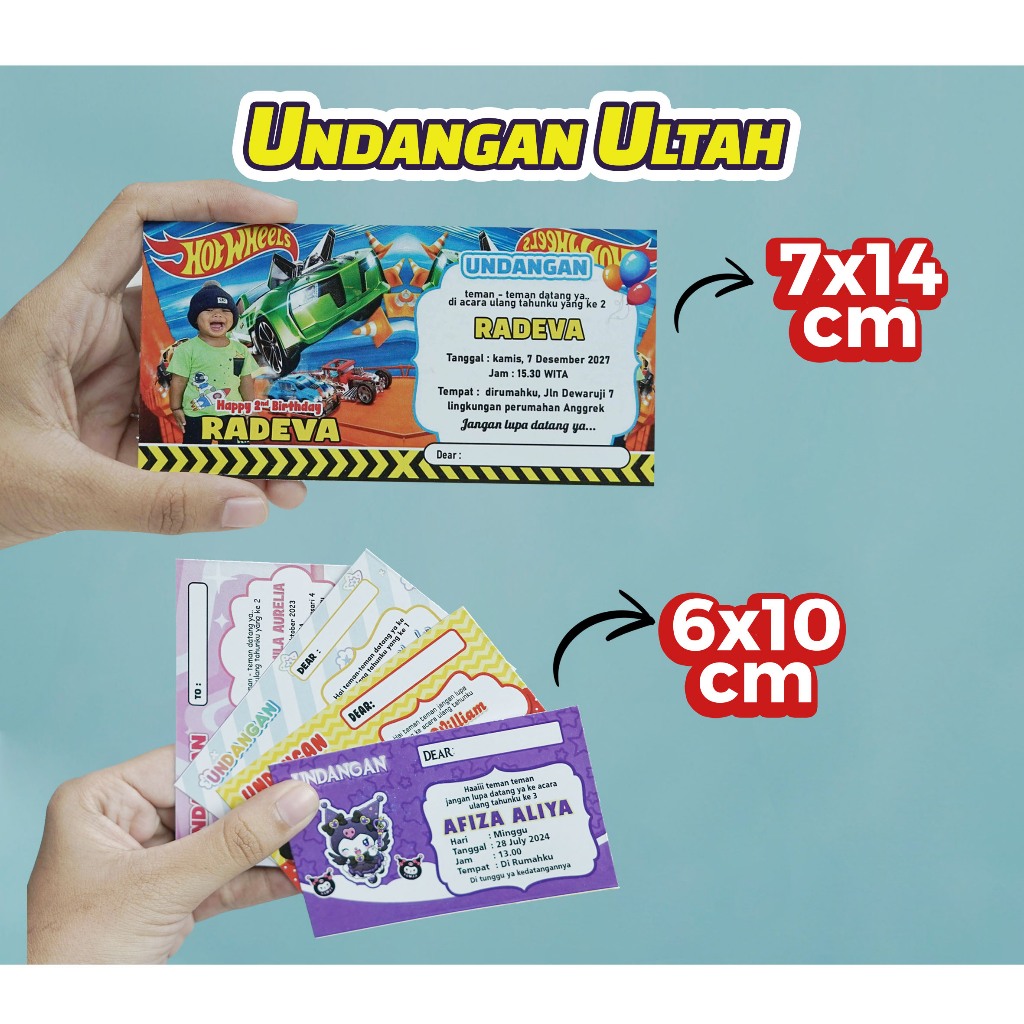 Undangan Ultah || FREE DESAIN || BISA TAMBAH FOTO ANAK