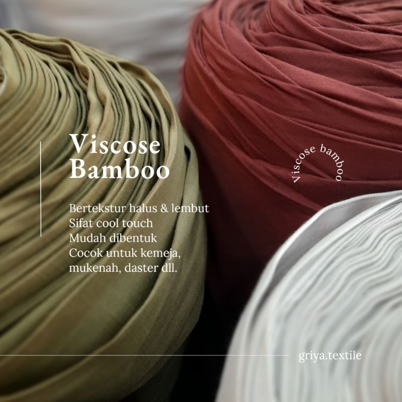 [Bukan Bahan Hijab] Kain Viscose Bamboo/Kain Rayon Viscose/Harga 0,5 m