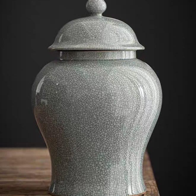 Pajangan Meja Guci Jar Keramik / Tea Leaves And Functional Storage Jar EB Dining