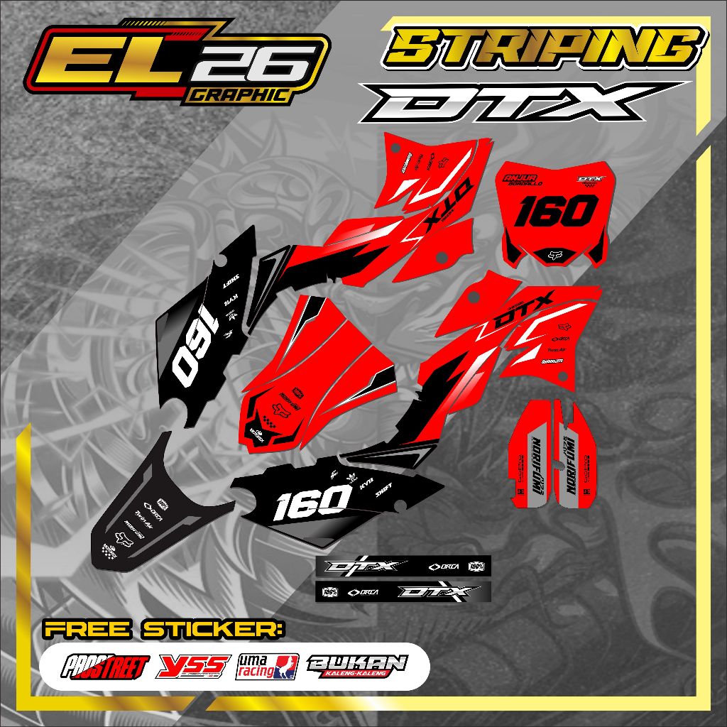 449 DECAL STICKER KAWASAKI DTX - DECAL KAWASAKI DTX MOTIF GRAPIC