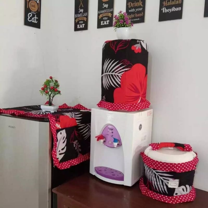 GKM set sarung galon kulkas dan mejikcom handle 2 sdh dilapis busa