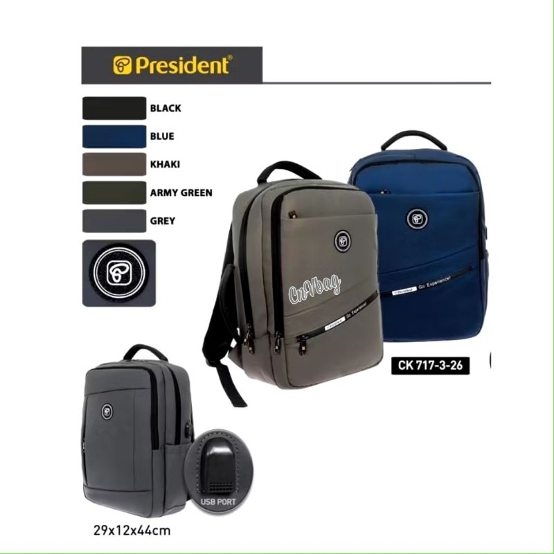 Ransel President Bahan Waterproof - Tas Ransel Pria Original President