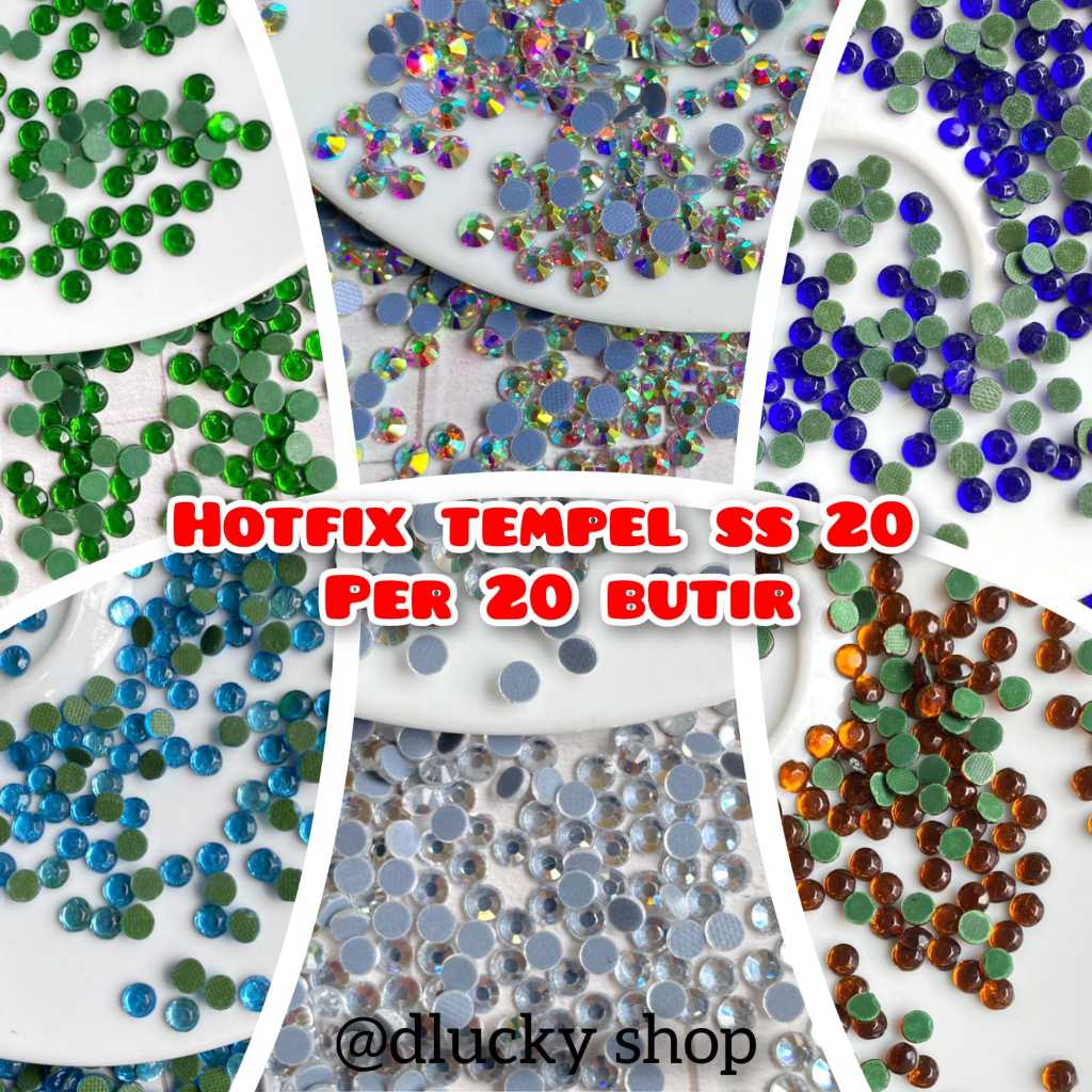 hotfix / rhinestone swarovski manik kristal tempel ss20 per 20 butir murah