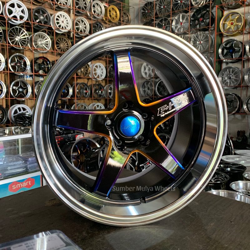 R18 Samlong Rainbow pcd 5x114 by jf luxury. sumber mulya wheels. toko velg ban Semarang