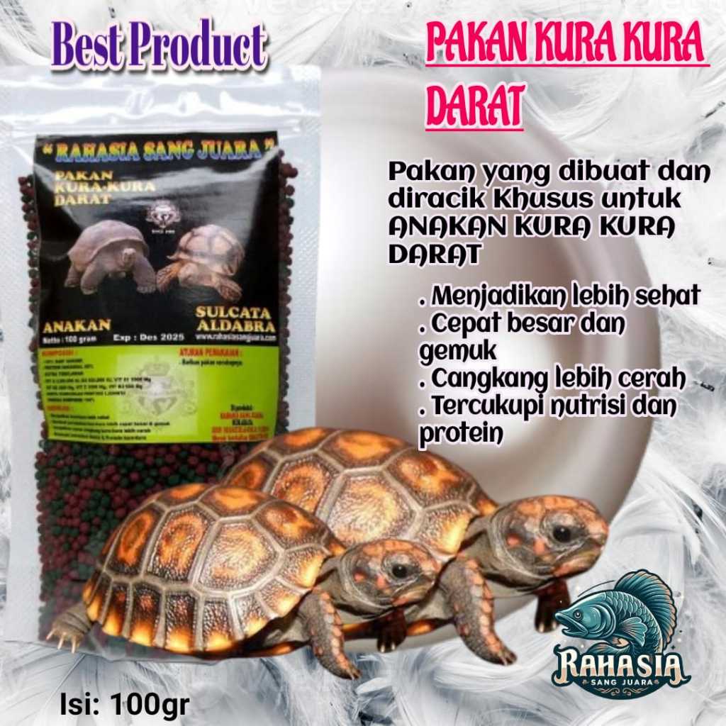 PELET KURA KURA DARAT Makanan Kura Kura Darat Sulcata dll Khusus Kura Kura Kecil Anakan isi 100 gram