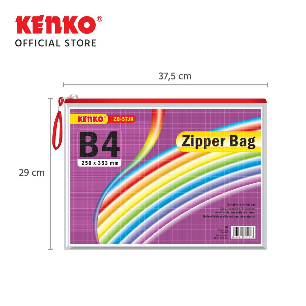 

KENKO PVC ZIPPER BAG ZB-57 B4 Jaring / TAS DOKUMEN SLETING SUITABLE TO COLLECT KEEP DOCUMENTS WARNA RANDOM