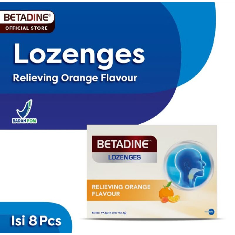 

Betadine Lozenges Orange Flavour - Permen Pelega Tenggorokan