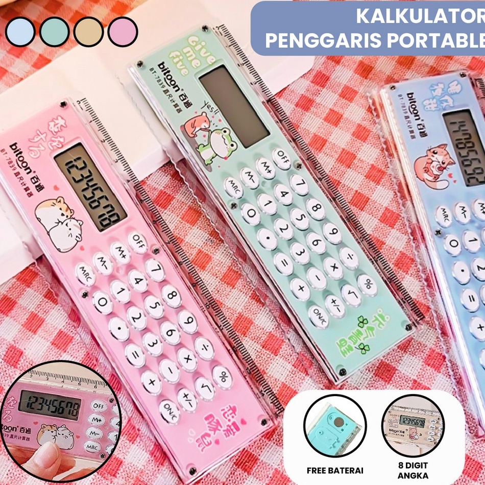 

KODE U78Y Kalkulator Penggaris Karakter 2IN1 Mini Portable Multifungsi Kalkulator 8 Digit Penggaris 15cm Perlengkapan Sekolah Anak Praktis Ruler Set Calculator Import Stockami A65
