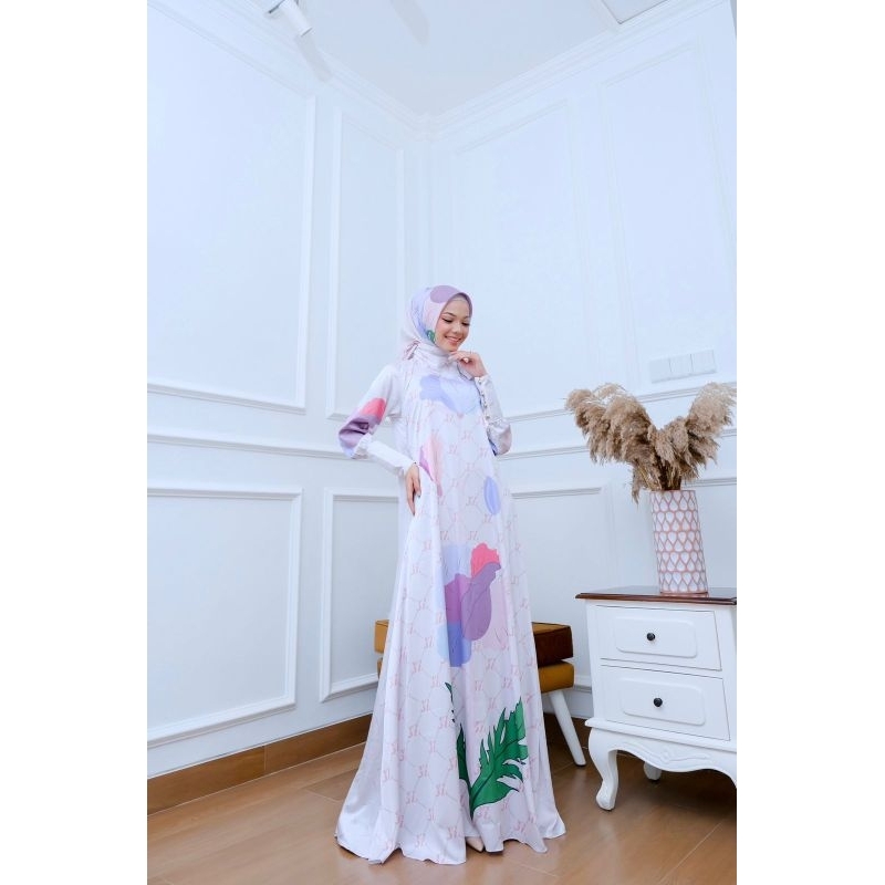 [JOZA CLOTHING DAILY WEAR] GAMIS SYARI TERBARU / DRESS HAJJ-UMROH PREMIUM " TALULLA BLACK & PINK " b