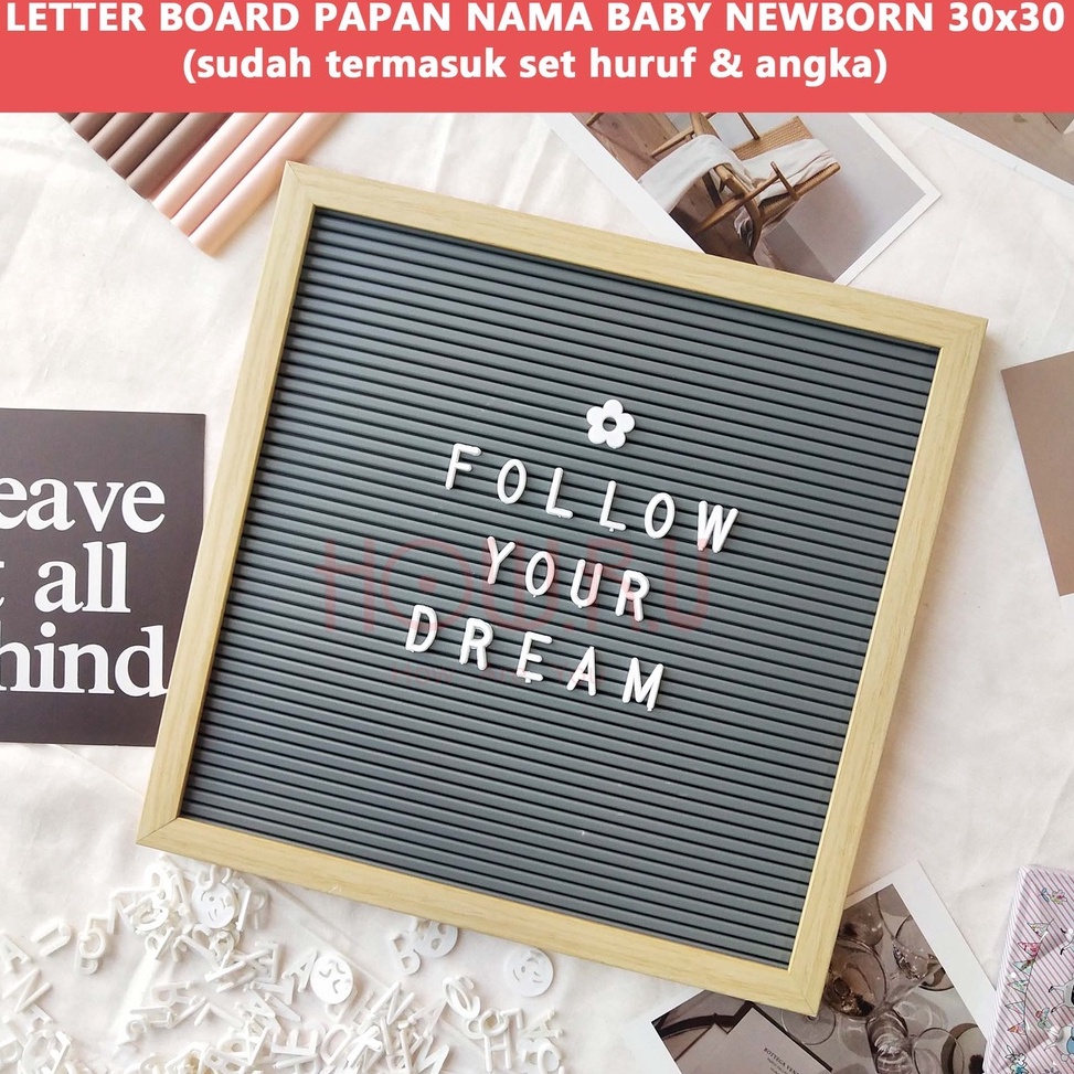 

KODE J69O HOWRU GROSIR Letter Board 3x3 cm Papan Nama Baby Newborn Viral sudah termasuk Huruf