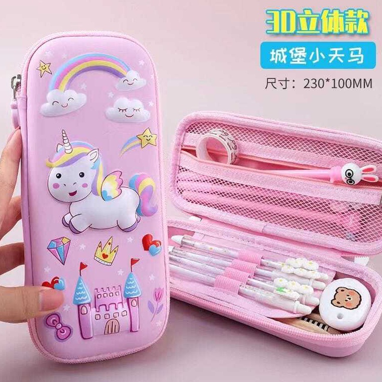 

KODE W79N nicky888 Pensil Case 3D Timbul EVA Kotak Pensil 3D Anak Seoklah Tempat Pensil Model 3D Timbul