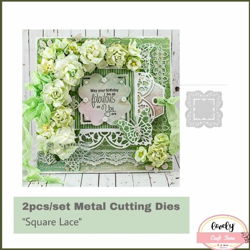 

LovelyCraftStore Metal Cutting Dies 1 Mold Stencil Metal 2pcsset Cetakan Stensil bentuk square frame untuk bahan mahar dekorasi journal scrapbooking cards art deco etc KODE X9U3