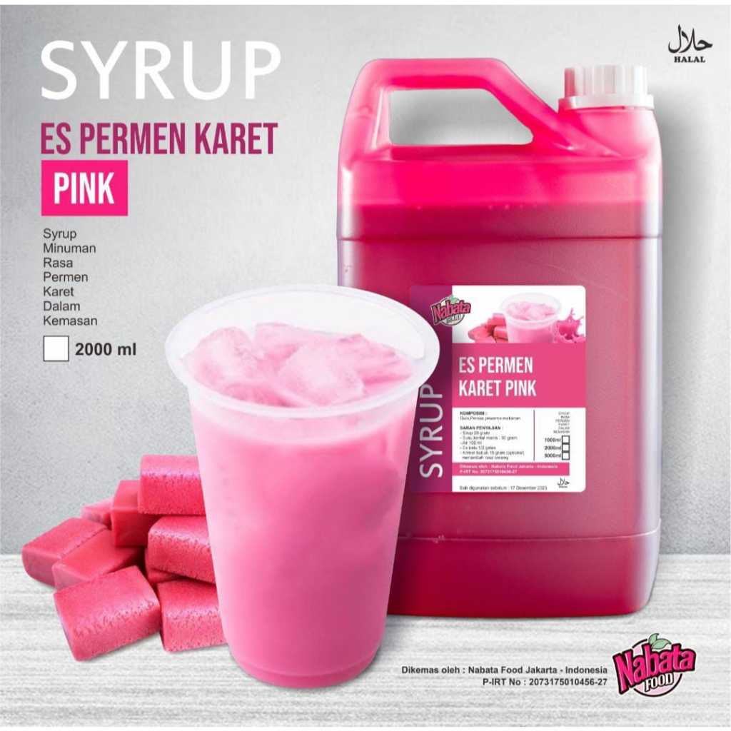 

Sirup Sirop Permen Karet Viral Surabaya 2 liter | Syrup Bubblegum Pink 2000ml