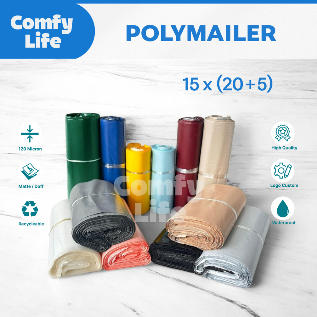 15 x 20cm Polymailer Polybag Kantong Amplop Plastik Packing (Isi 100)