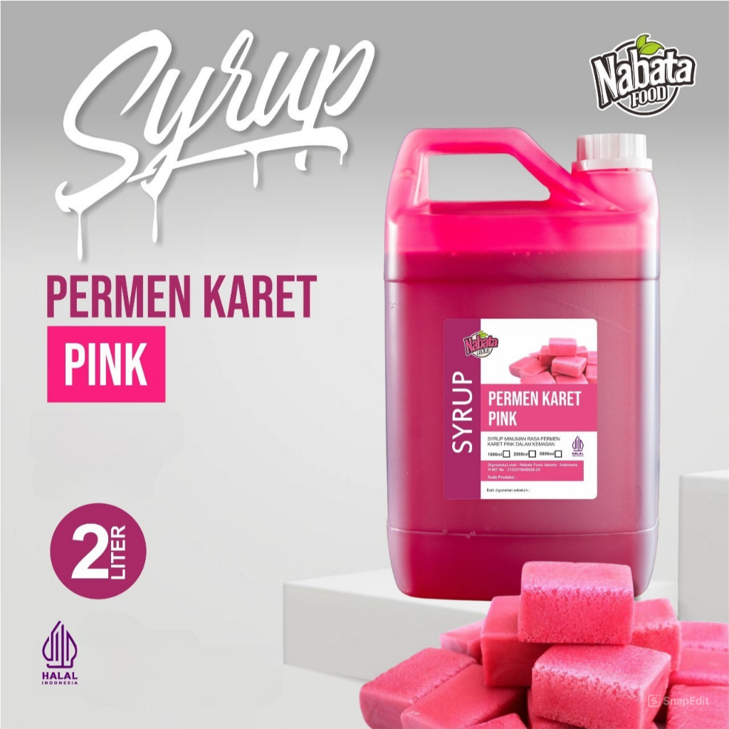 

Sirup Rasa Permen Karet Pink 2 Liter Nabata Food | Bubblegum Syrup 2000 ml