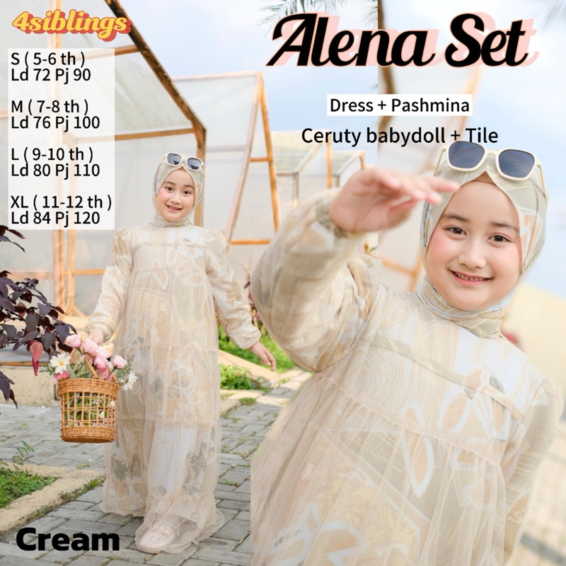 Gamis anak set Pashmina Alena set by Falisha