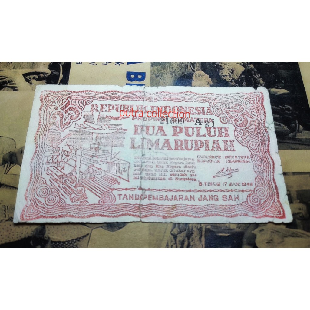 uang kuno 25 rupiah orida SUMATERA 1948 #bukttinggi #ori (V183)