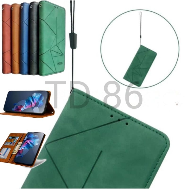 Case Oppo A95 Flip Cover Magnet Model Dompet Bahan Kulit Leather Case Pelindung Hp