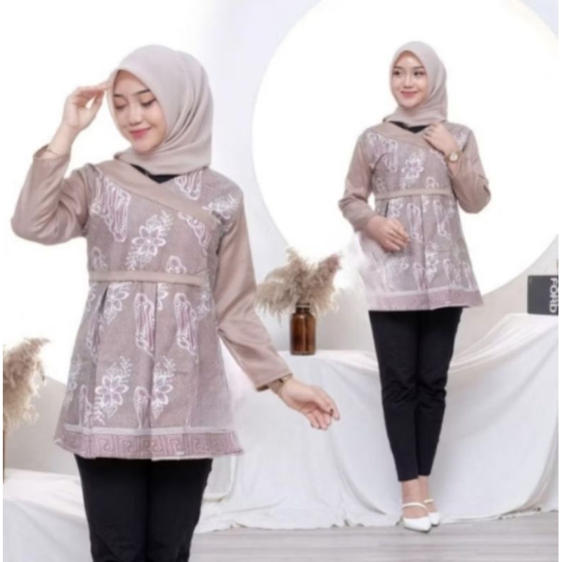 BAJU BATIK WANITA PREMIUM ELEGANT BATIK WANITA KERJA KANTOR BATIK WANITA MODERN