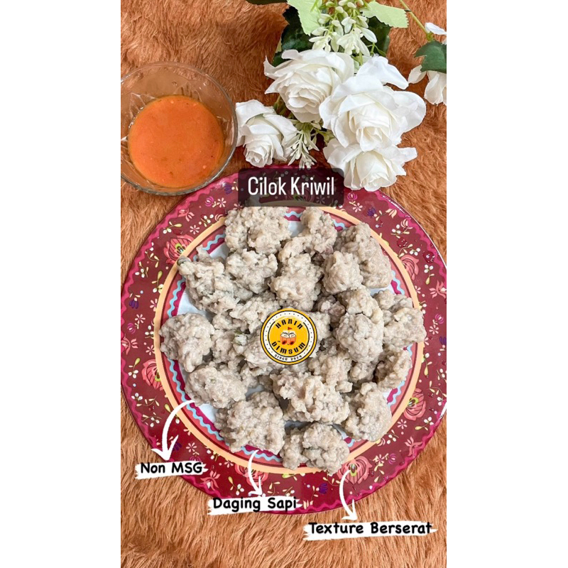 

(Isi 20Pcs) Pentol kriwil/cilok kriwil frozen halal Premium non MSG/pentoldagingsapinonMSG