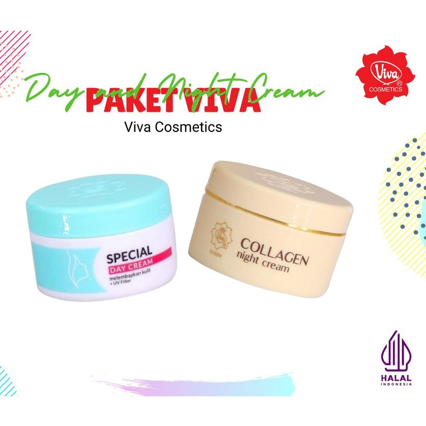 Paket Viva krim siang dan krim malam/Paket viva day & night cream/Paket viva perawatan hemat