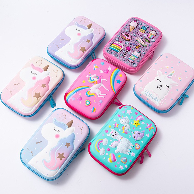 

KODE J82O Kotak Pensil Anak Tempat pensil 3D Timbul Hardcase astronot unicorn kado ultah anak perempuan